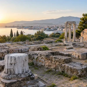 Restos del santuario arqueológico de Eleusis, en Elefsina
